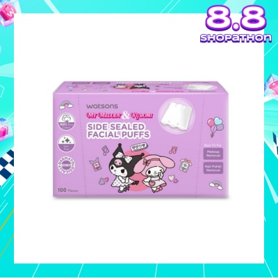 WATSONS Sanrio My Melody & Kuromi Side Sealed Facial Puffs 100s