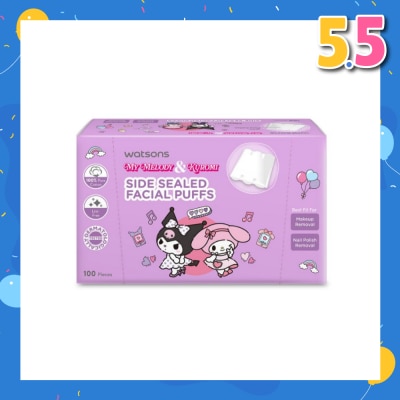 WATSONS Sanrio My Melody & Kuromi Side Sealed Facial Puffs 100s