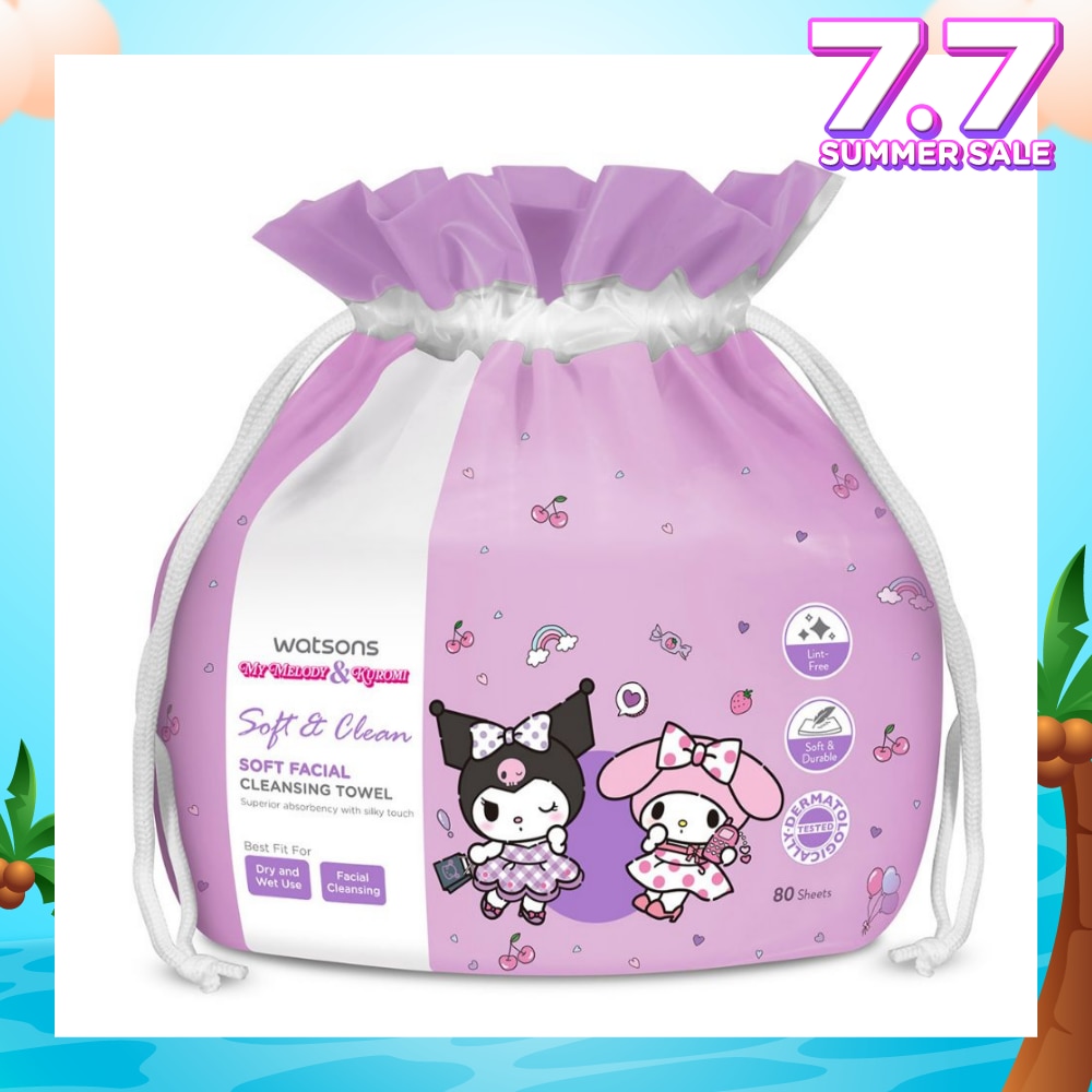 Sanrio My Melody & Kuromi Soft Facial Cleansing Towel 80s