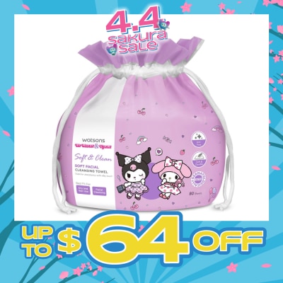 WATSONS - Sanrio My Melody & Kuromi Soft Facial Cleansing Towel 80s