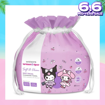 WATSONS Sanrio My Melody & Kuromi Soft Facial Cleansing Towel 80s