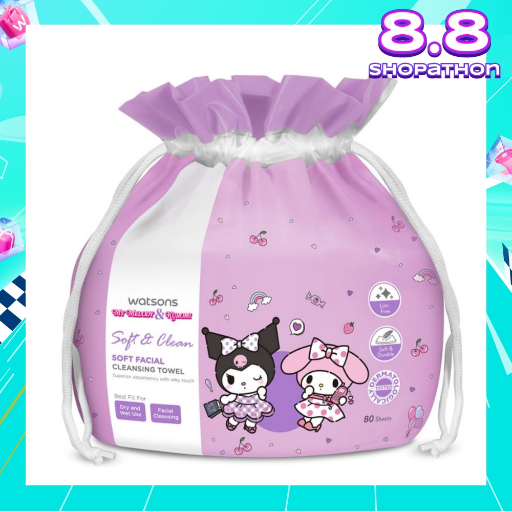 Sanrio My Melody & Kuromi Soft Facial Cleansing Towel 80s