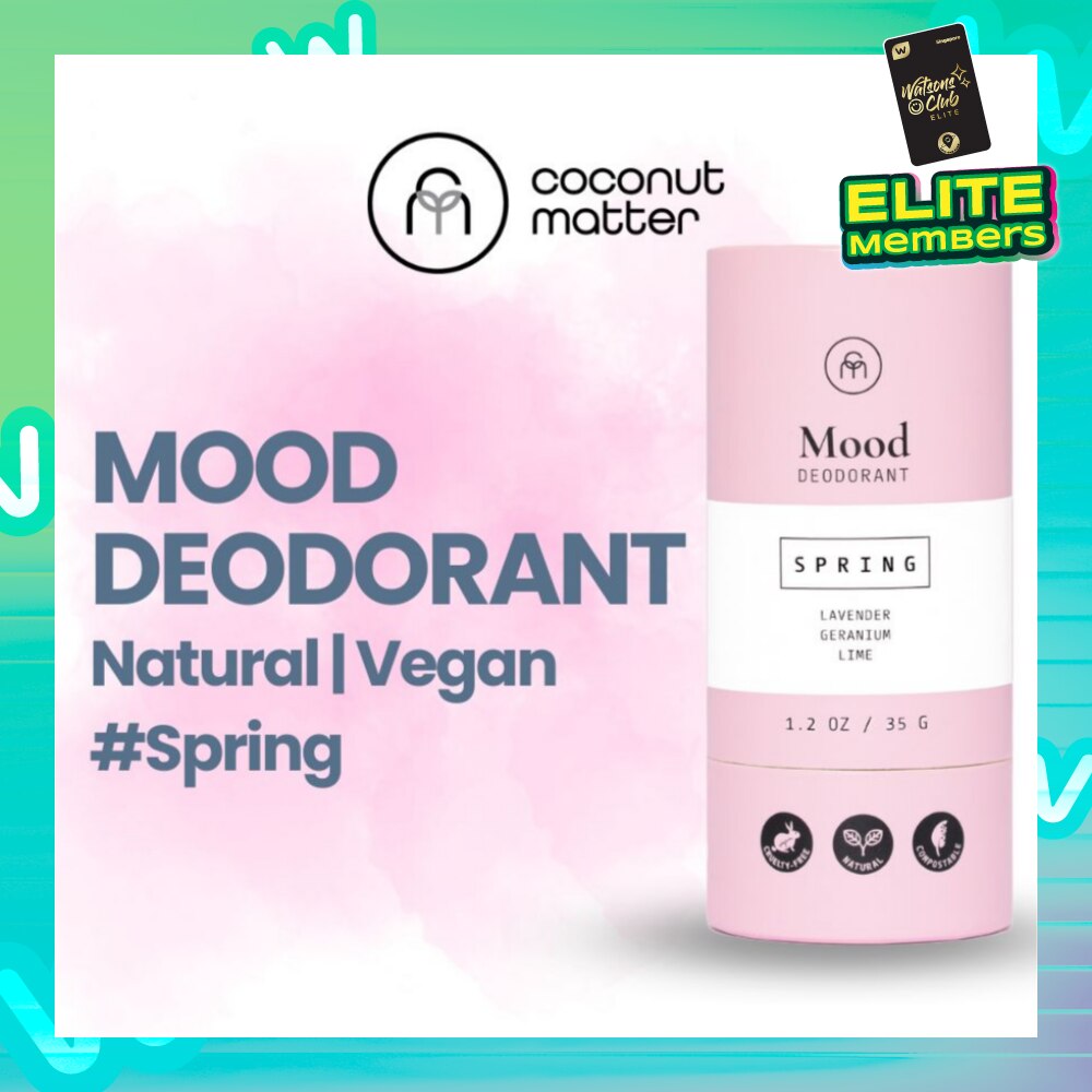 Mood All-Natural Vegan Deodorant Spring (To Nourishes & Improves Skin Health, & No Stinky Odour) 35g