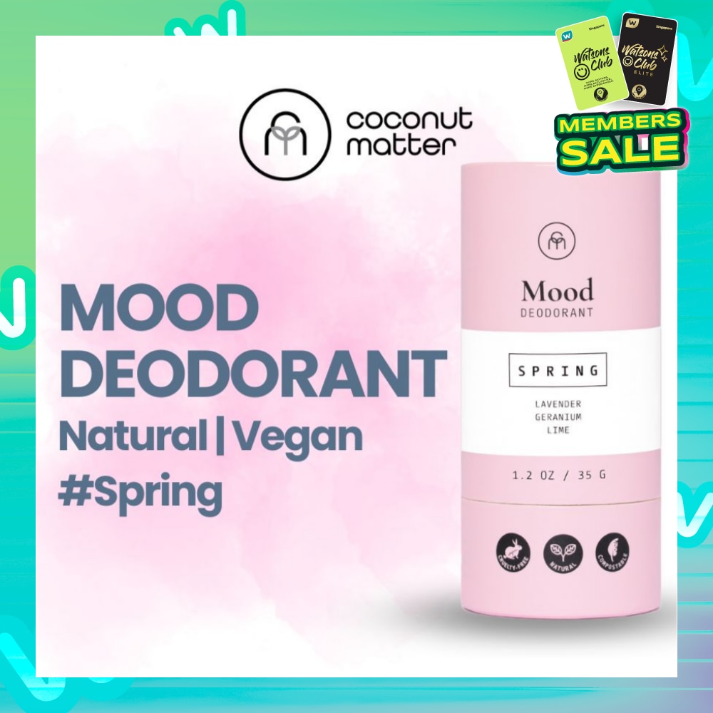 Mood All-Natural Vegan Deodorant Spring (To Nourishes & Improves Skin Health, & No Stinky Odour) 35g