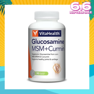 VITAHEALTH Vegetarian Glucosamine MSM + Curcumin 90s