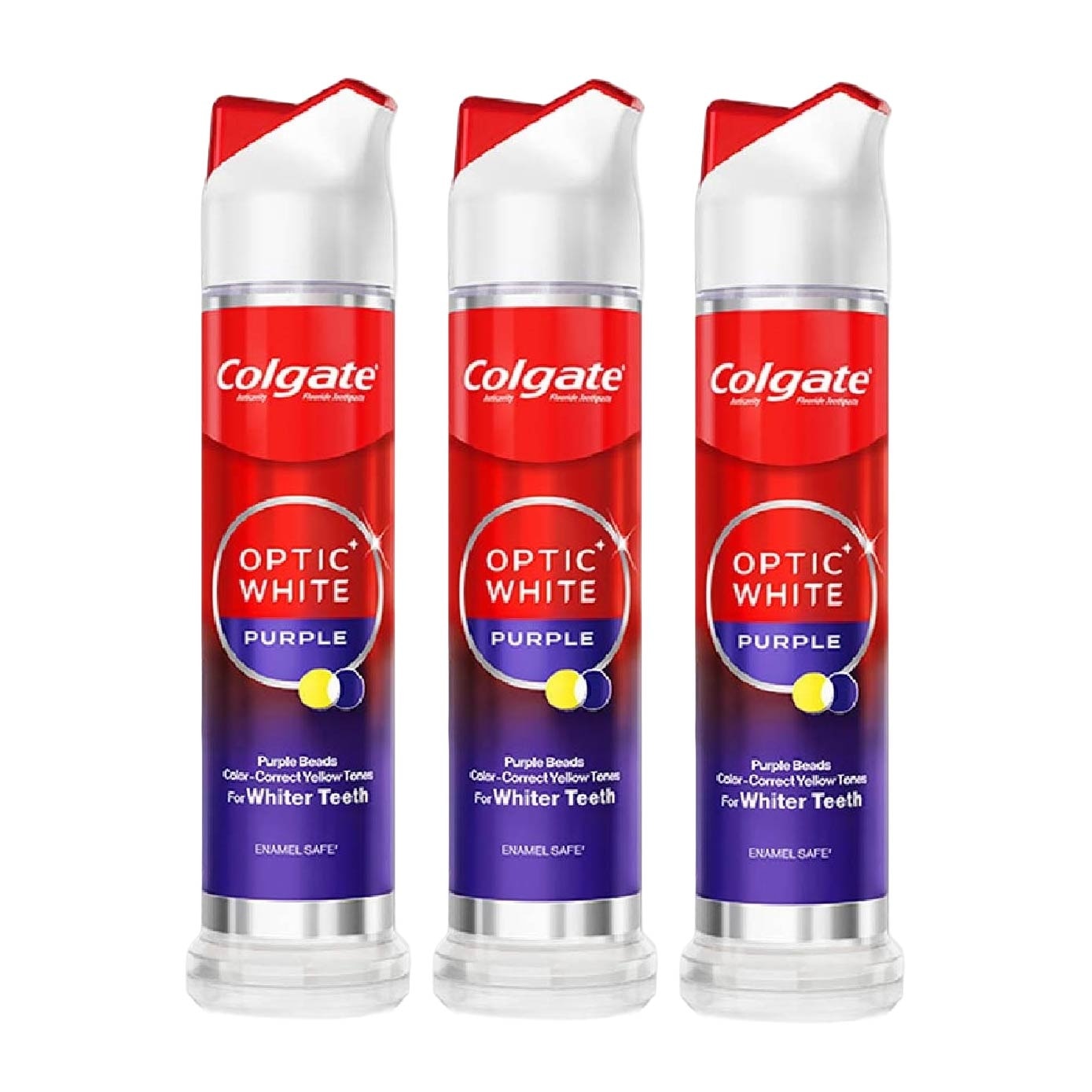 Optic White Purple Beads Pump Toothpaste Bundle Set 1s image