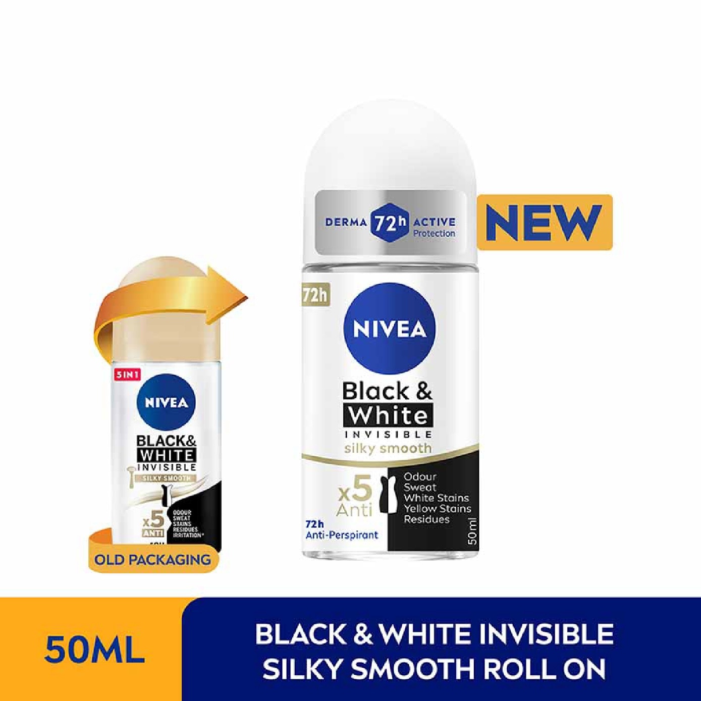 Deo (F) Roll-on Invisible Black White (Pure) 50ml