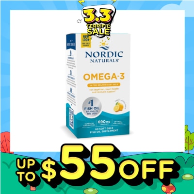 NORDIC NATURALS Ultimate Omega-3 Dietary Supplement Lemon Flavour Softgels (For Pescatarian & Restricted Diets) 60s