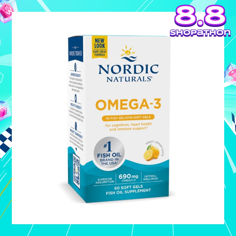 Ultimate Omega-3 Dietary Supplement Lemon Flavour Softgels (For Pescatarian & Restricted Diets) 60s