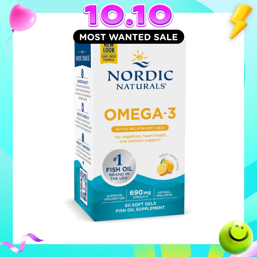 Ultimate Omega 3 Dietary Supplement Lemon Flavour Softgels (For Pescatarian & Restricted Diets) 60s image