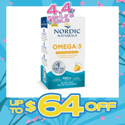 NORDIC NATURALS - Ultimate Omega-3 Dietary Supplement Lemon Flavour Softgels (For Pescatarian & Restricted Diets) 60s