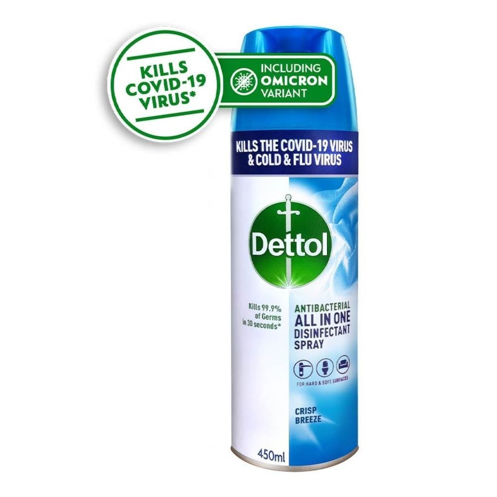 Anti-Bacterial Disinfectant Spray Crisp Breeze (Kills 99.9% Germs) 450ml