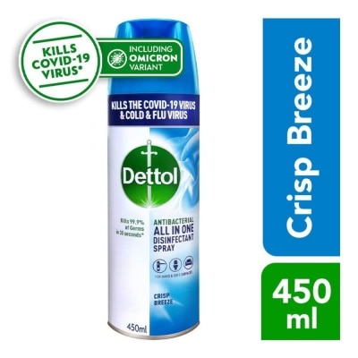 DETTOL Anti-Bacterial Disinfectant Spray Crisp Breeze (Kills 99.9% Germs) 450ml