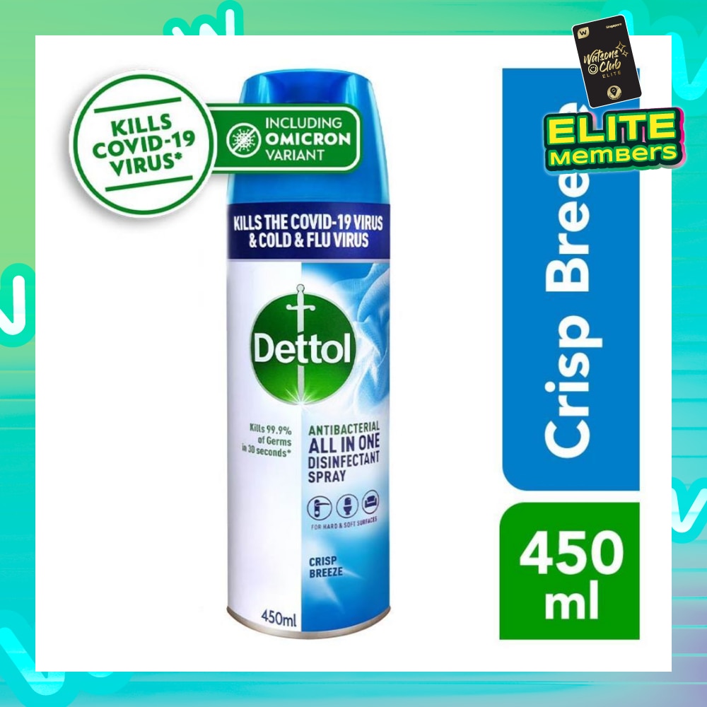 Anti-Bacterial Disinfectant Spray Crisp Breeze (Kills 99.9% Germs) 450ml