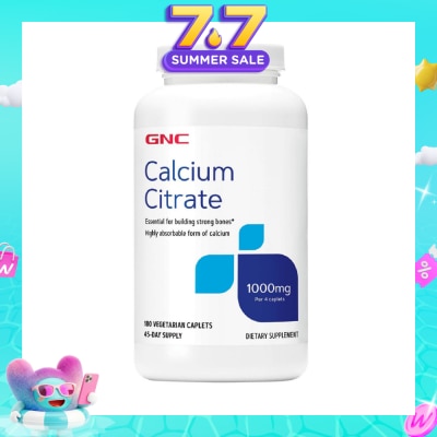 GNC - Calcium Citrate Vegetarian Caplet 180s (Expiry: Mar`2027)
