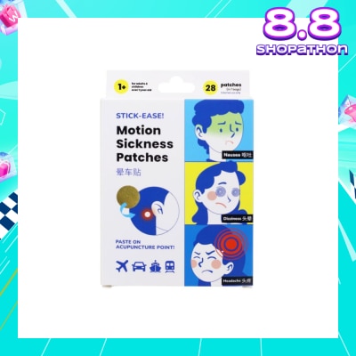OZ HEALTH Stick-Ease! Motion Sickness Patche (Non-Drowsy, Fast Acting & One Time Use) 28s