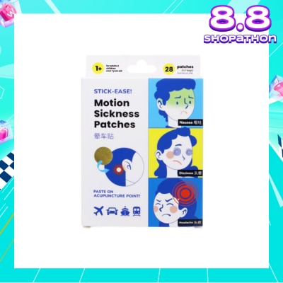OZ HEALTH Stick-Ease! Motion Sickness Patche (Non-Drowsy, Fast Acting & One Time Use) 28s