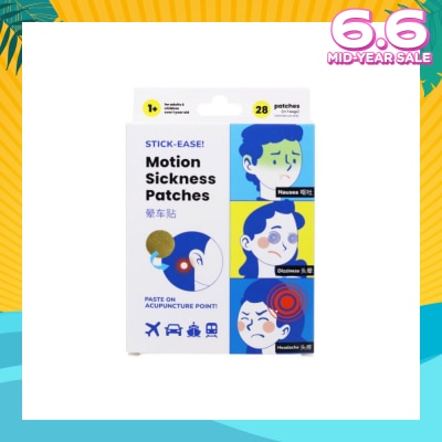OZ HEALTH Stick-Ease! Motion Sickness Patche (Non-Drowsy, Fast Acting & One Time Use) 28s