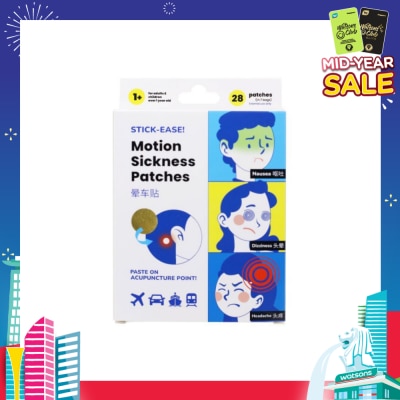 OZ HEALTH Stick-Ease! Motion Sickness Patche (Non-Drowsy, Fast Acting & One Time Use) 28s
