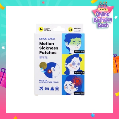 OZ HEALTH Stick-Ease! Motion Sickness Patche (Non-Drowsy, Fast Acting & One Time Use) 28s