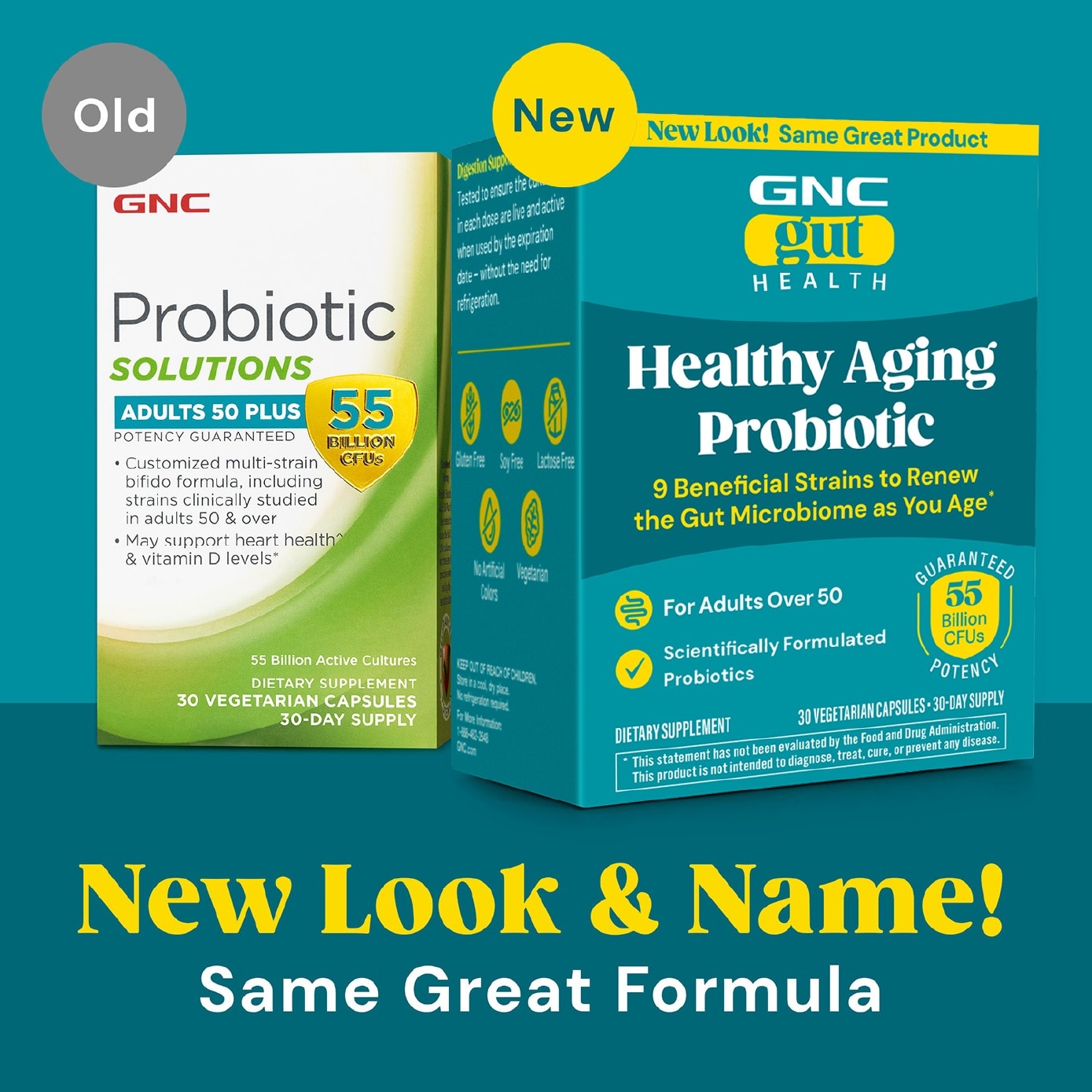 Gut Health Healthy Aging Probiotic 50+ 55B CFU Vegetarian Capsule 30s
