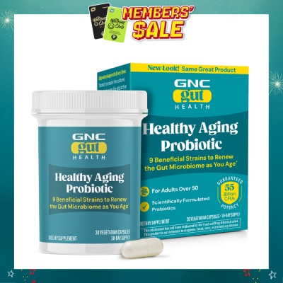 GNC - Gut Health Healthy Aging Probiotic 50+ 55B CFU Vegetarian Capsule 30s