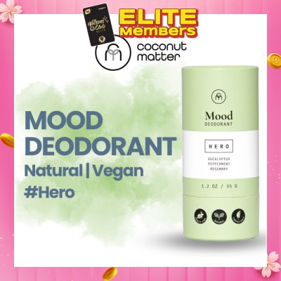 COCONUT MATTER Mood All-Natural Vegan Deodorant Hero (To Nourishes & Improves Skin Health, & No Stinky Odour) 35g