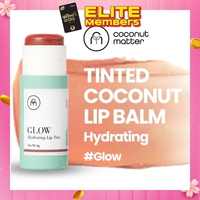 COCONUT MATTER Hydrating Tinted Coconut Lip Balm Glow (To Moisturise & Improve Skin Lips) 8g