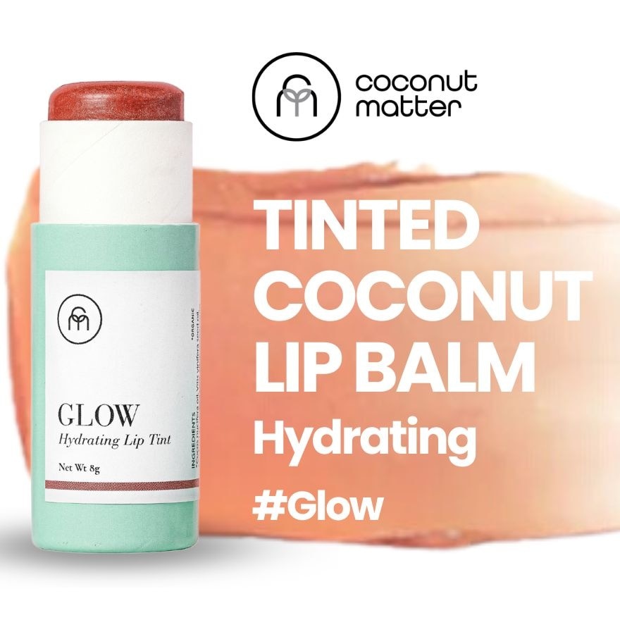 Hydrating Tinted Coconut Lip Balm Glow (To Moisturise & Improve Skin Lips) 8g