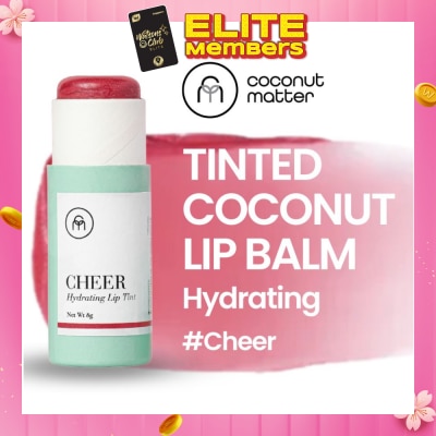 COCONUT MATTER Hydrating Tinted Coconut Lip Balm Cheer (To Moisturise & Improve Skin Lips) 8g