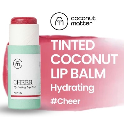 COCONUT MATTER Hydrating Tinted Coconut Lip Balm Cheer (To Moisturise & Improve Skin Lips) 8g