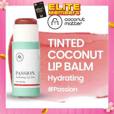 COCONUT MATTER Hydrating Tinted Coconut Lip Balm Passion (To Moisturise & Improve Skin Lips) 8g