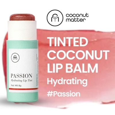 COCONUT MATTER Hydrating Tinted Coconut Lip Balm Passion (To Moisturise & Improve Skin Lips) 8g