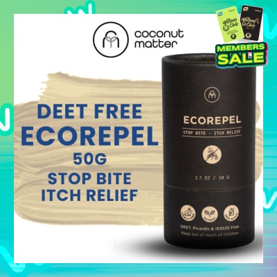 COCONUT MATTER Ecorepel Mosquito Repellant (DEET, Picardin & IR3535 Free, Non Greasy & Non Sticky) 50g