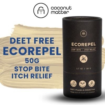 COCONUT MATTER Ecorepel Mosquito Repellant (DEET, Picardin & IR3535 Free, Non Greasy & Non Sticky) 50g