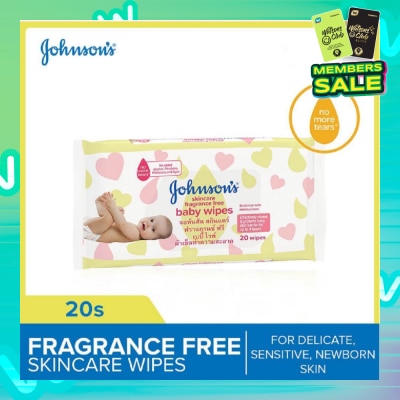 JOHNSON'S Baby Baby Wipes Fragrance Free Wipes 20s (Expiry: May`2026)
