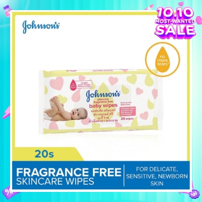 JOHNSON'S Baby Baby Wipes Fragrance Free Wipes 20s (Expiry: May`2026)
