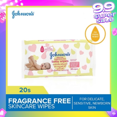 JOHNSON'S Baby Baby Wipes Fragrance Free Wipes 20s (Expiry: May`2026)