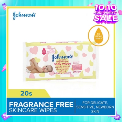 JOHNSON'S Baby Baby Wipes Fragrance Free Wipes 20s (Expiry: May`2026)