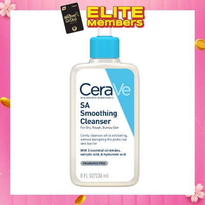 CERAVE Salicylic Acid Smoothing Cleanser (For Face & Body, Dry, Rough & Bumpy Skin) 236ml