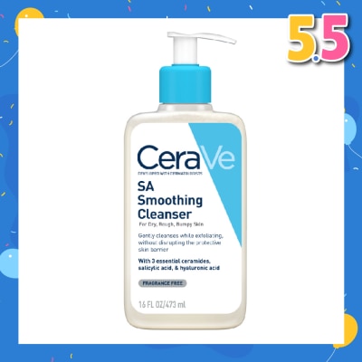CERAVE Salicylic Acid Smoothing Cleanser (For Face & Body, Dry, Rough & Bumpy Skin) 473ml