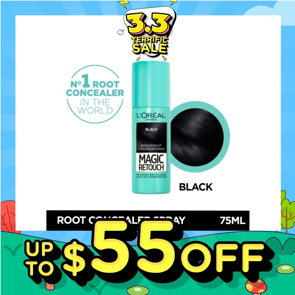 L'OREAL PARIS EXCELLENCE Magic Retouch Black (Cover Grey Roots in 3 Seconds, No Ammonia & Peroxides) 75ml