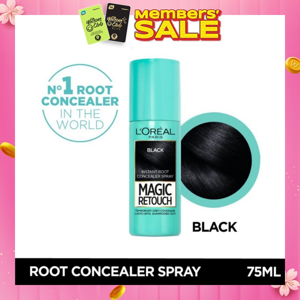 L'OREAL PARIS EXCELLENCE Magic Retouch Black (Cover Grey Roots in 3 Seconds, No Ammonia & Peroxides) 75ml