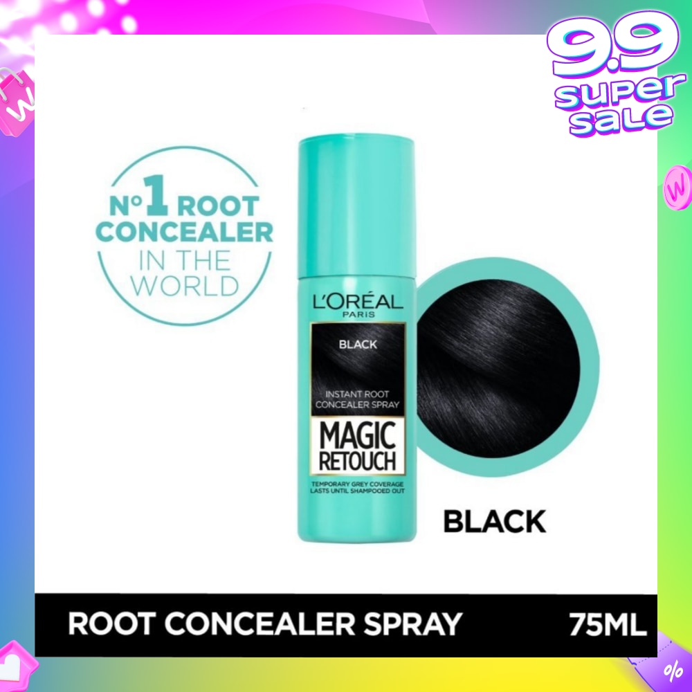 L'OREAL PARIS EXCELLENCE Magic Retouch Black (Cover Grey Roots in 3 Seconds, No Ammonia & Peroxides) 75ml