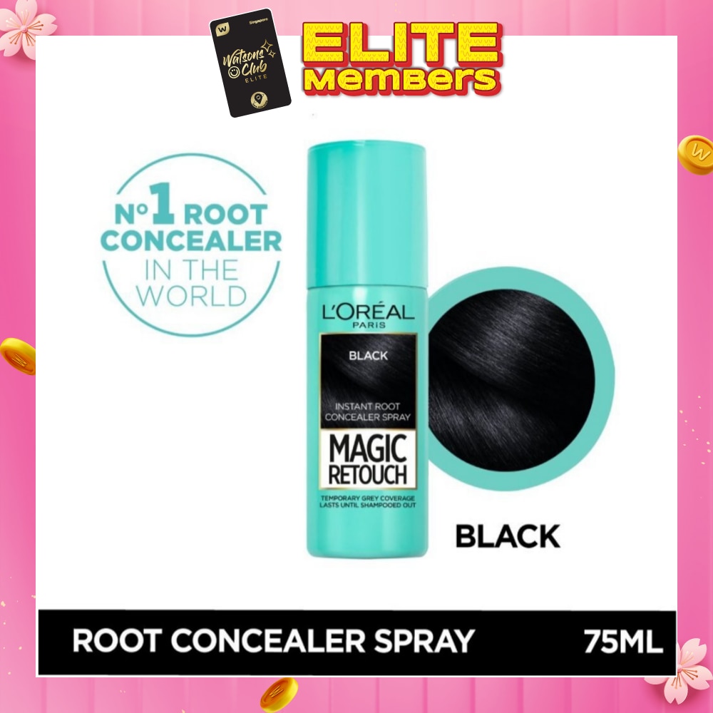 L'OREAL PARIS EXCELLENCE Magic Retouch Black (Cover Grey Roots in 3 Seconds, No Ammonia & Peroxides) 75ml