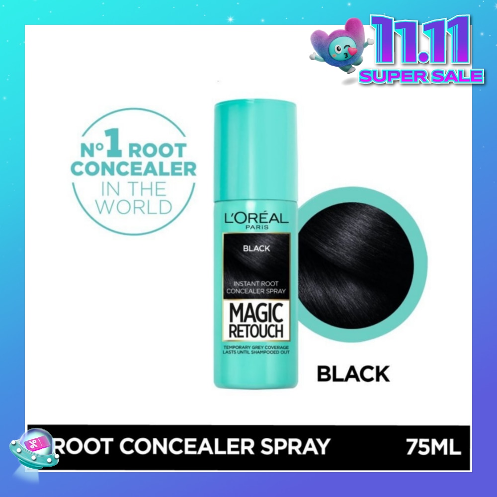 L'OREAL PARIS EXCELLENCE Magic Retouch Black (Cover Grey Roots in 3 Seconds, No Ammonia & Peroxides) 75ml