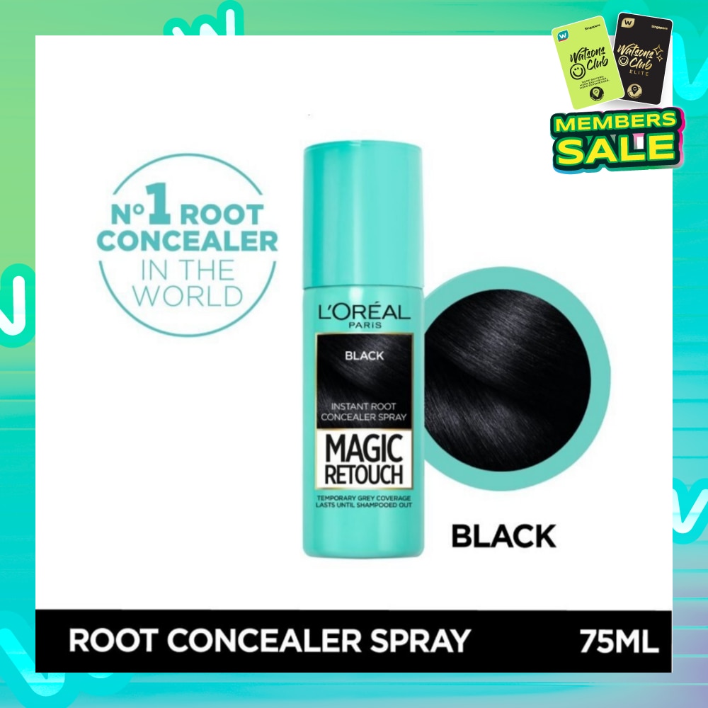L'OREAL PARIS EXCELLENCE Magic Retouch Black (Cover Grey Roots in 3 Seconds, No Ammonia & Peroxides) 75ml