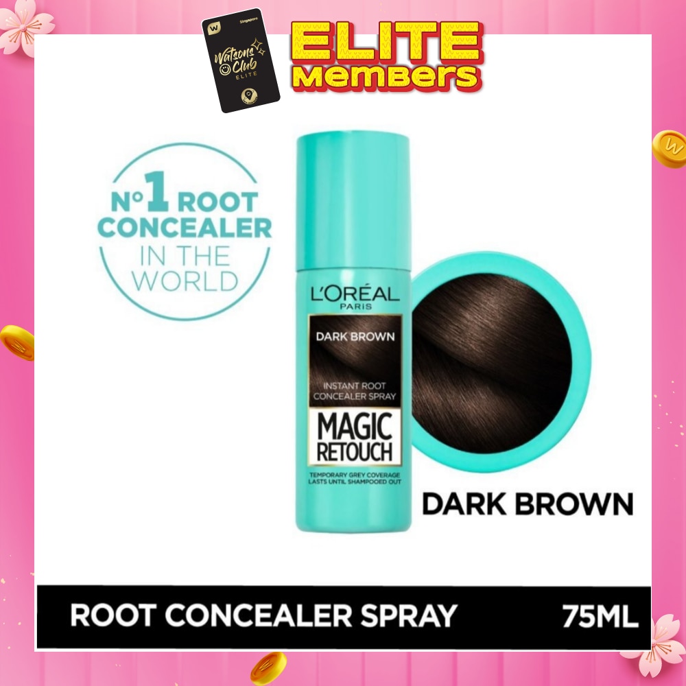 L'OREAL PARIS EXCELLENCE Magic Retouch Dark Brown (Cover Grey Roots in 3 Seconds, No Ammonia & Peroxides) 75ml