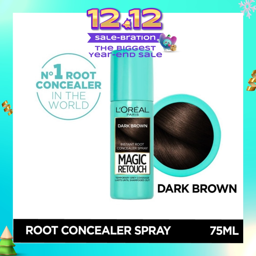L'OREAL PARIS EXCELLENCE Magic Retouch Dark Brown (Cover Grey Roots in 3 Seconds, No Ammonia & Peroxides) 75ml