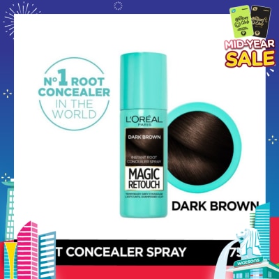 L'OREAL PARIS EXCELLENCE Magic Retouch Dark Brown (Cover Grey Roots in 3 Seconds, No Ammonia & Peroxides) 75ml